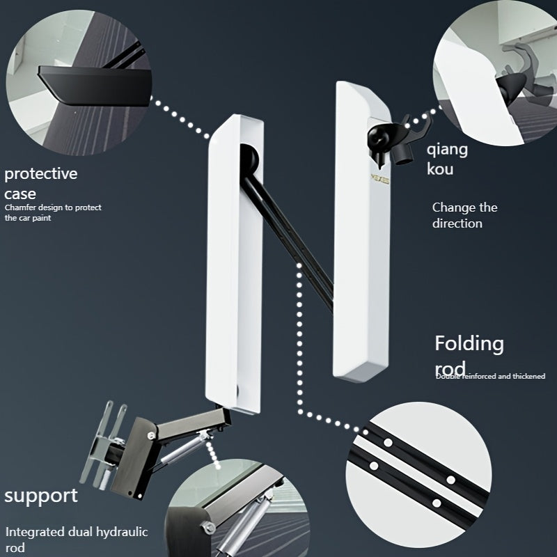 Electric Car Charging Cable Arm Bracket Adjustable Push-Pull Design White Gold Storage Slots