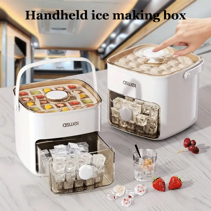 Portable Manual Ice Maker for Family Gatherings Large Capacity Durable