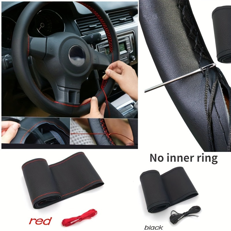 Universal teri avtomobil rul boshqich qopqog'i 38.1cm DIY ignalar va ip bilan