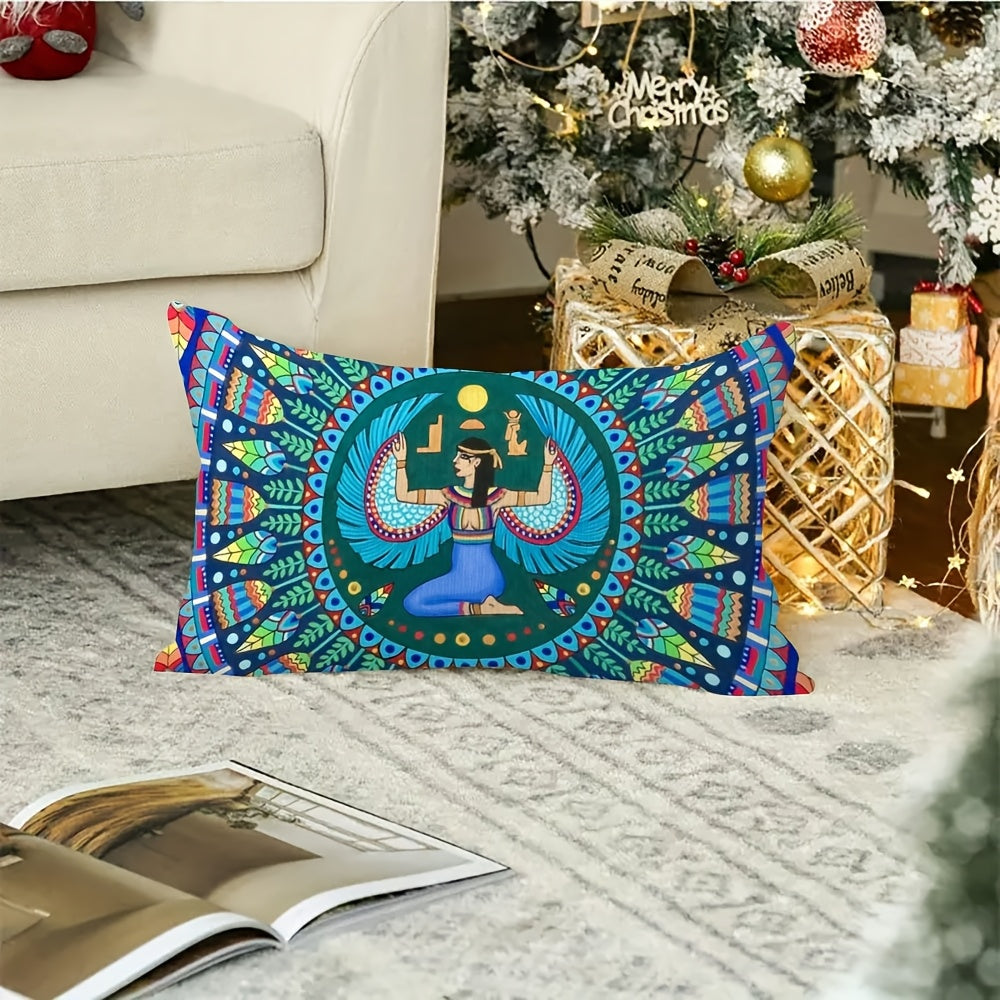 Decorative Pillow Covers 30x50 cm Egyptian Goddess Isis Double-Sided Plush Set