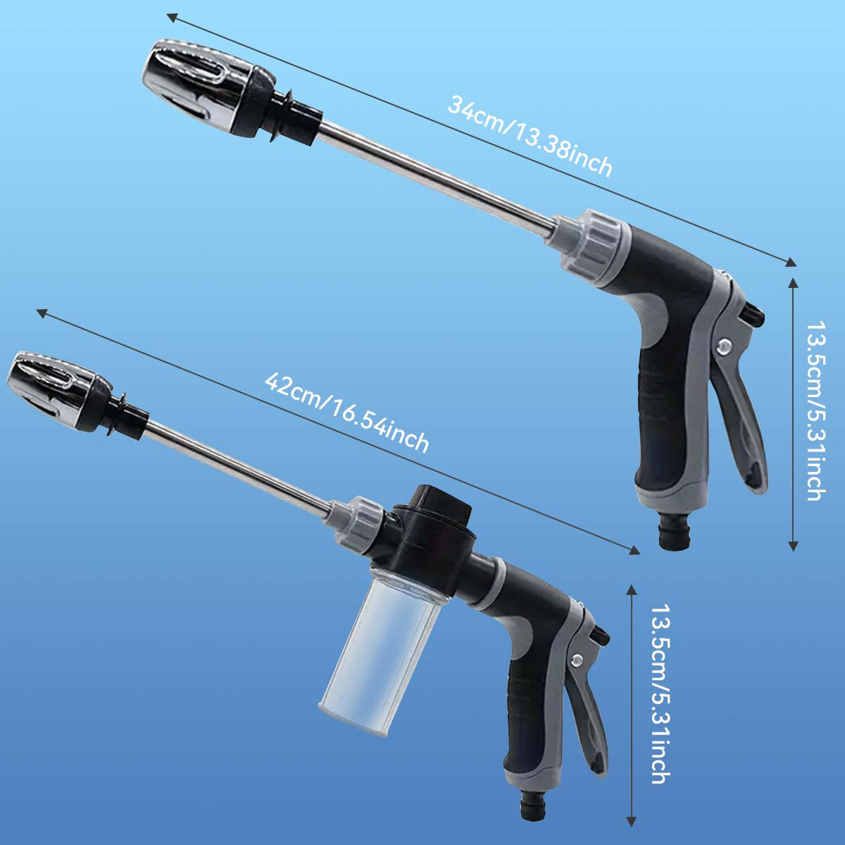 High Pressure Car Wash Water Gun with Copper Tip and Quick Connect Adapter