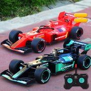 Coche de control remoto recargable de alta velocidad, batería de litio de 500mAh, cuerpo de plástico operado por empuje inalámbrico, rojo y negro