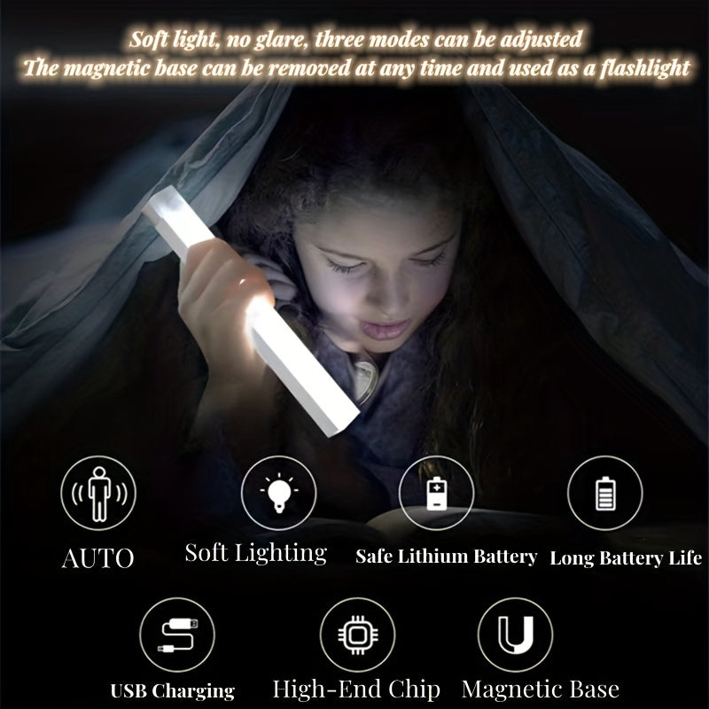 LED Motion Sensor Cabinet Light Wireless Rechargeable Under Counter Closet Night Lighting