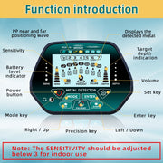 High-Precision Metal Detector with 25.4cm Coil Adjustable LED Display Backlit Screen for Coin and Treasure Hunting