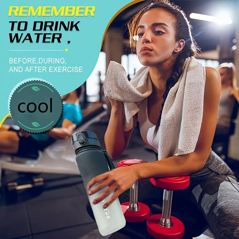 Leakproof Water Bottle with Time Marker and Carrying Strap for Teens and Adults