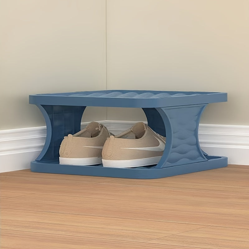 Foldable Shoe Rack 2 Tiers Space-Saving No-Hassle Assembly Entryway Living Room Organizer