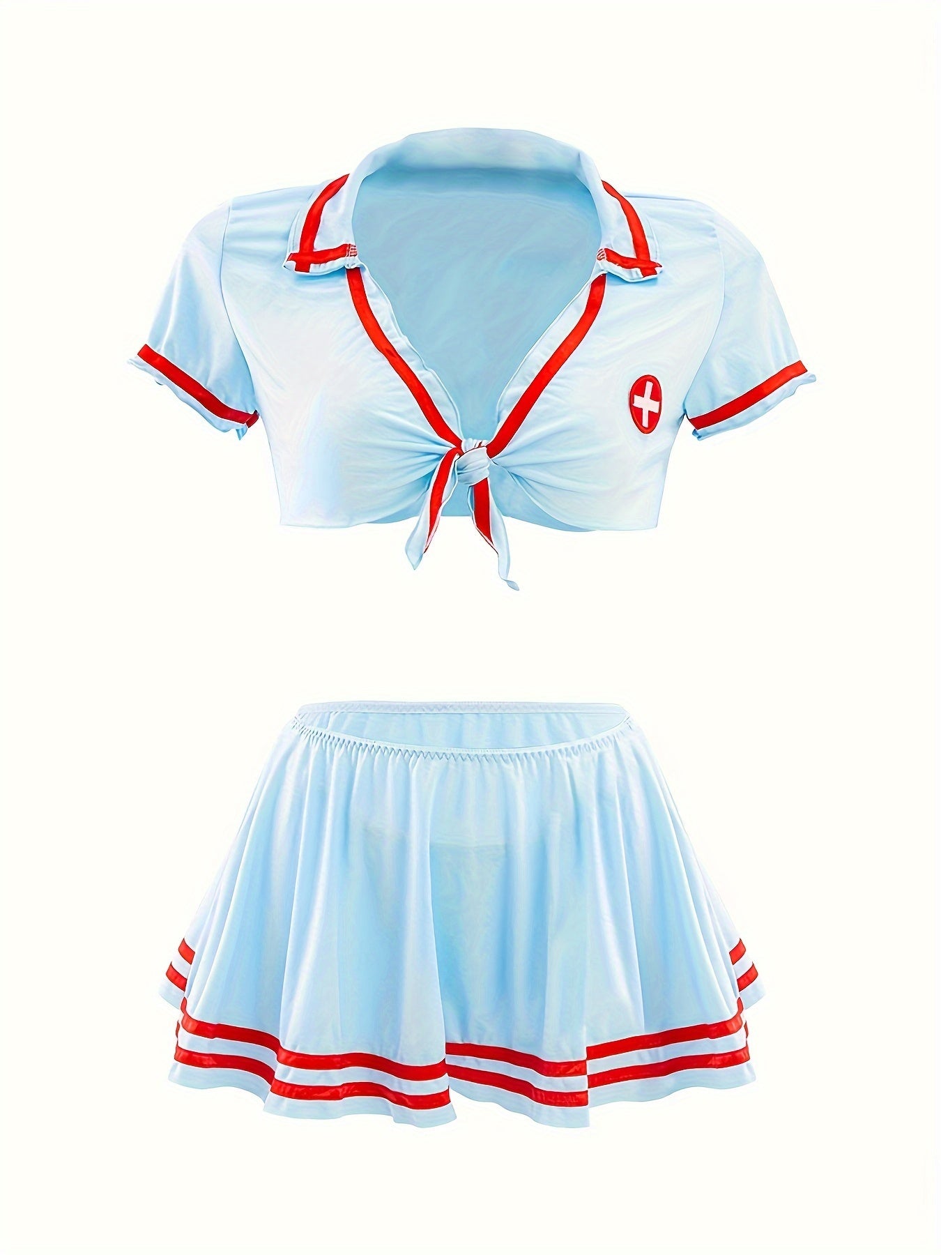 Women's Sexy Nurse Costume with Hat Top Underwear and Skirt
