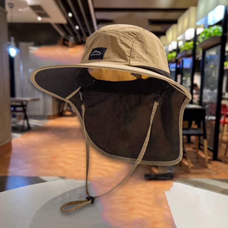 Men's Sun Hat Breathable Polyester for Fishing Hiking Camping in 3 Colors