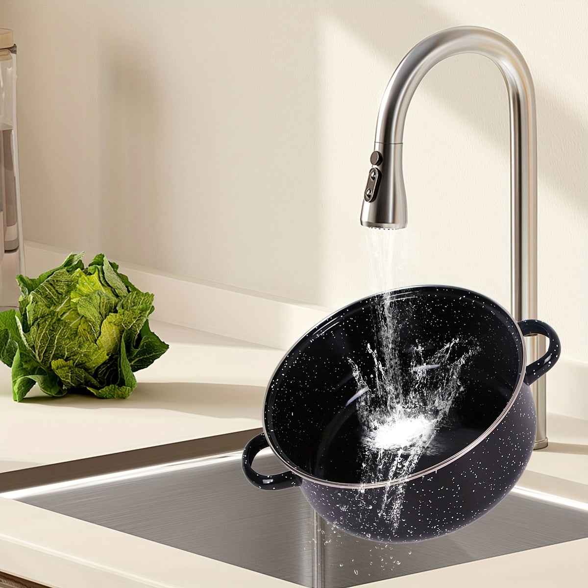 Enamel Cooking Pot Set for Stews and Soups, Lightweight, Induction Compatible