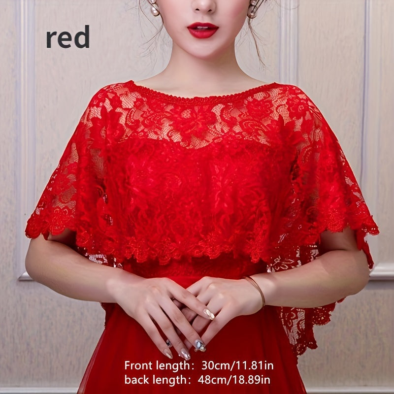 Bridal Lace Shawl Polyester Cape for Wedding Gowns and Special Occasions
