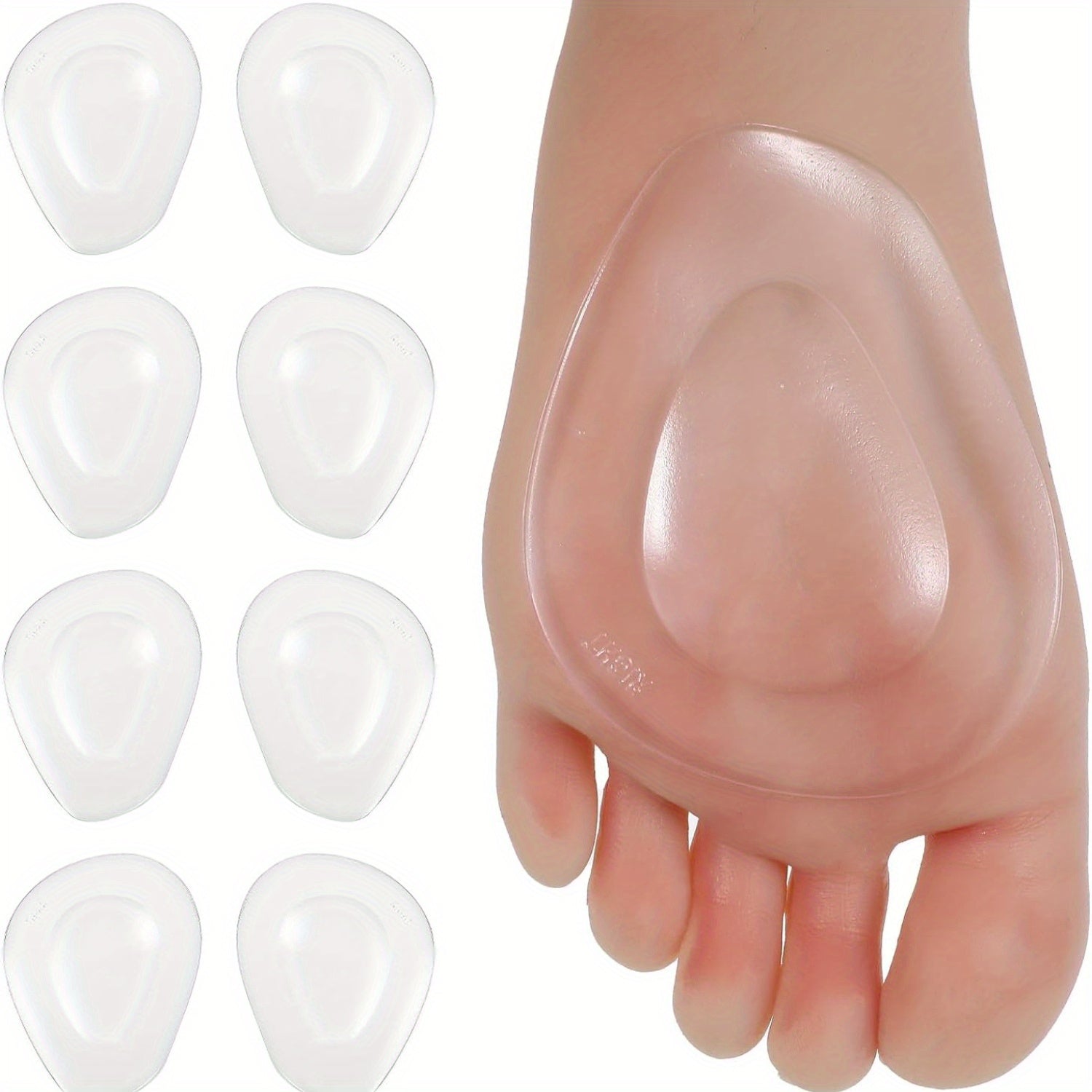 Women Reusable Gel Heel Pads 10-Pack with Arch Support Non-Slip Breathable
