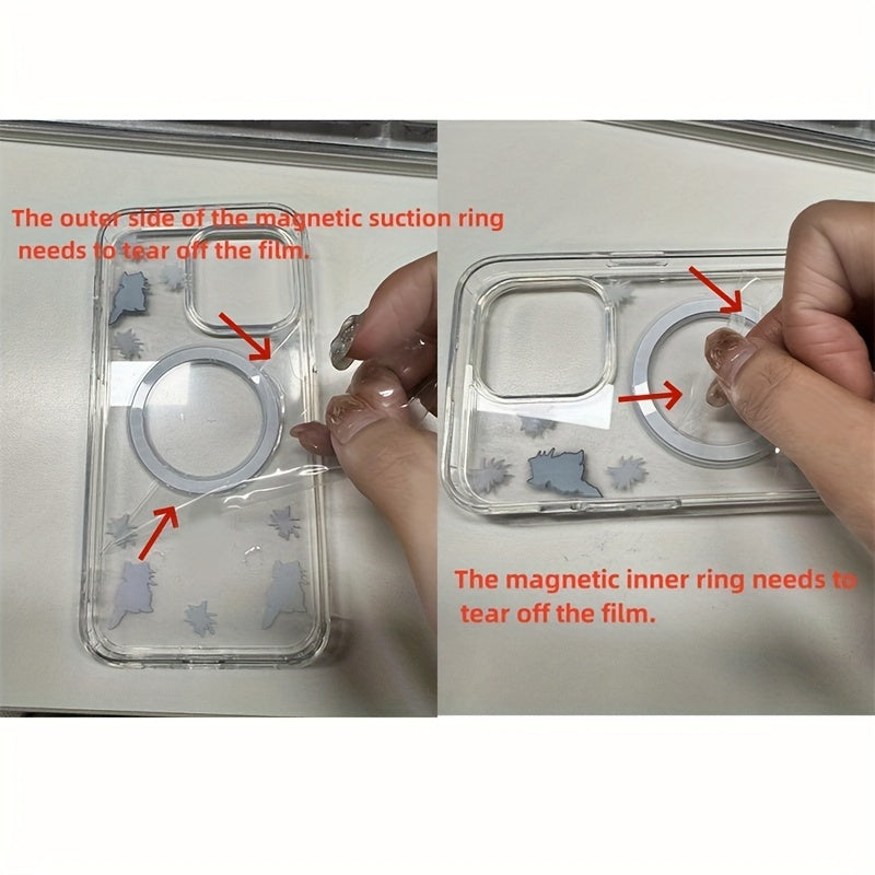 Magnetic Phone Case with Crush Flower Design TPU No Tail for iPhone and Android