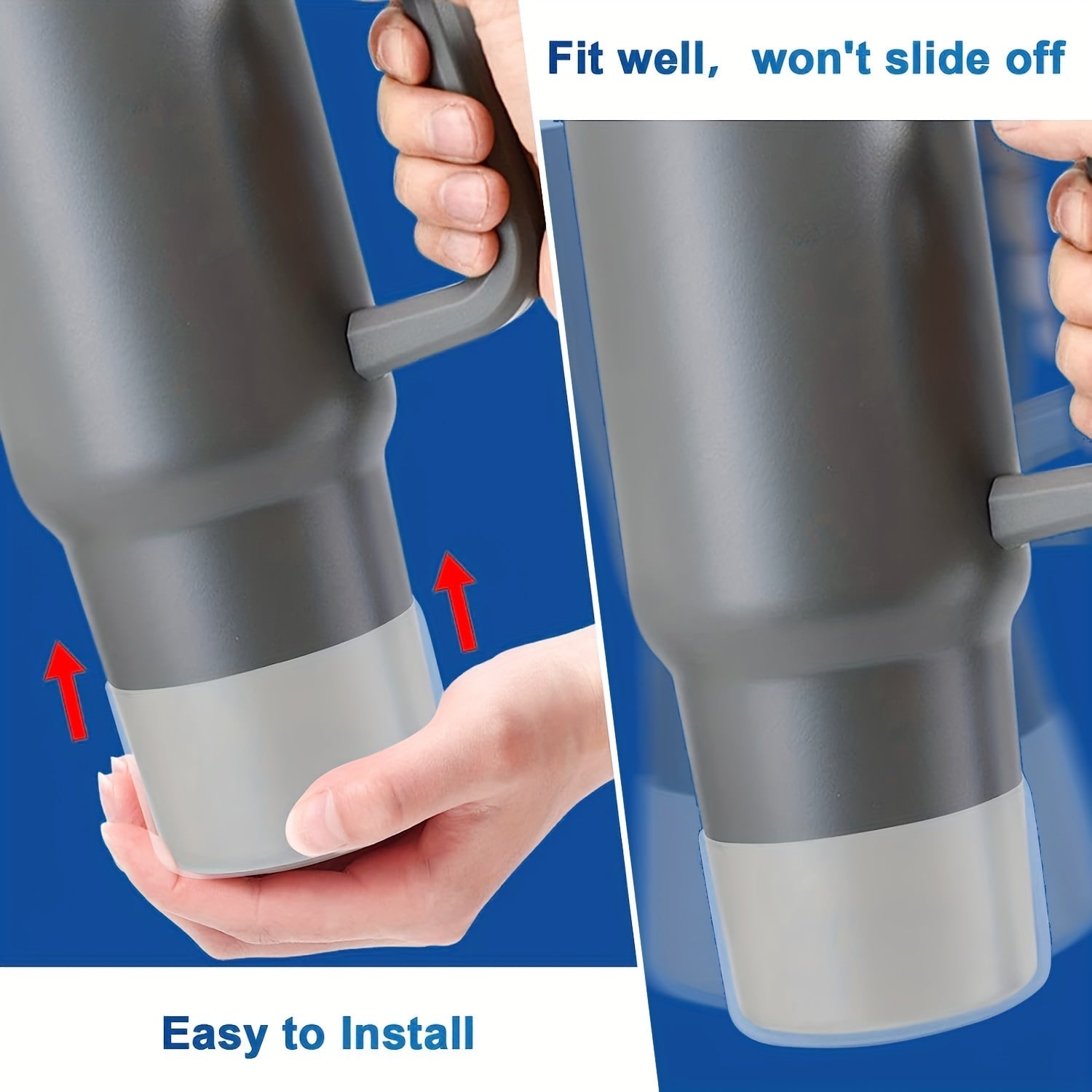 Silicone Boot Set for Water Bottles, Red, Noise Reduction, Bottom Protection