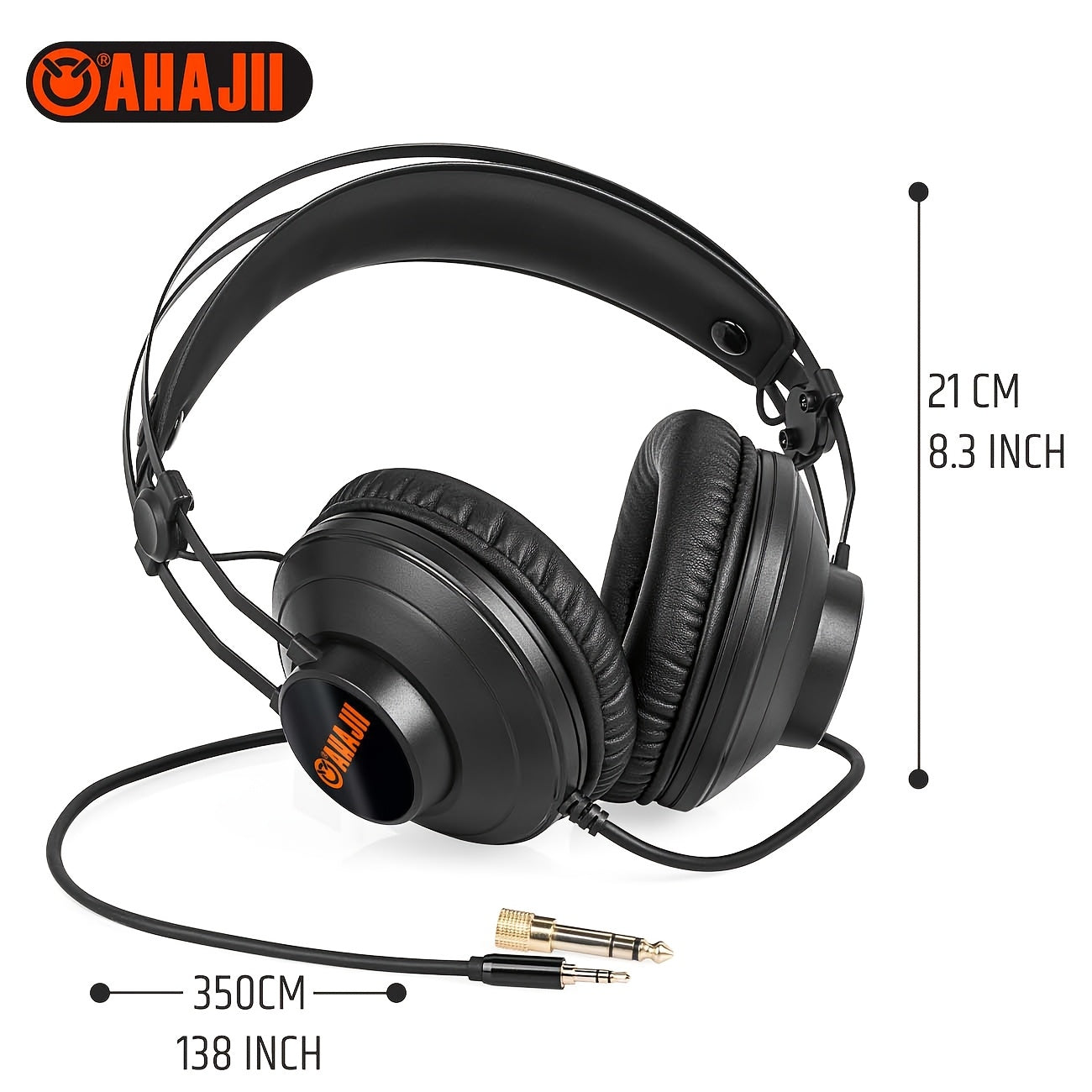 Wired Studio Monitor Headphones Noise Cancelling Hi-Fi Sound Detachable Cables for Recording DJ Podcast