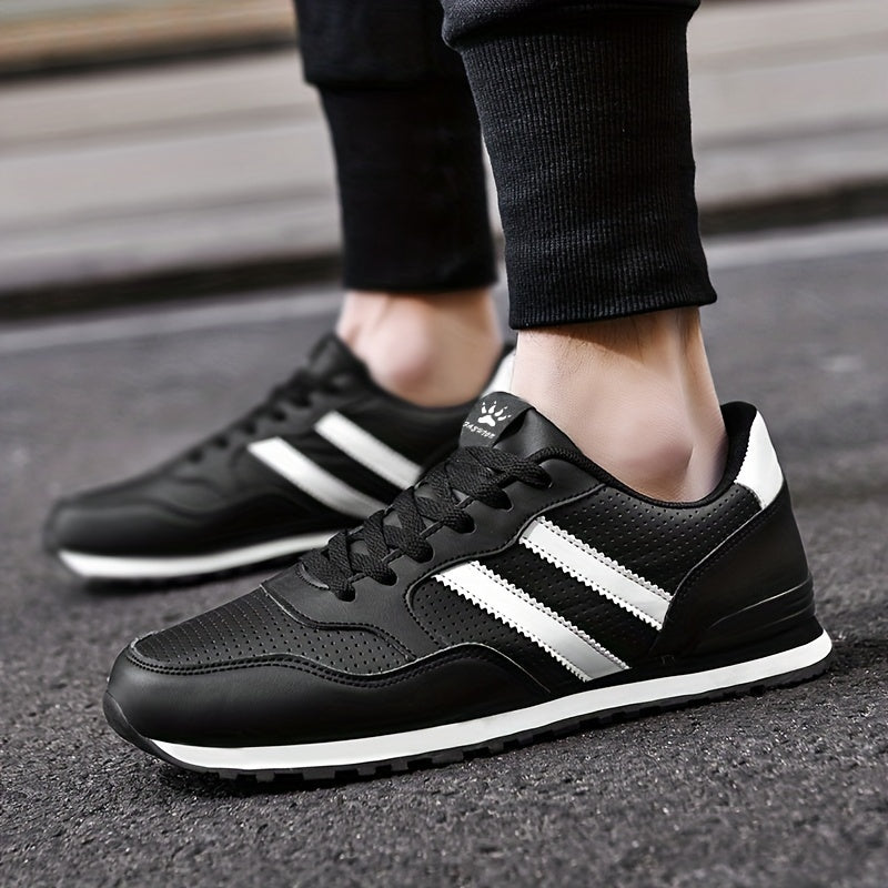 Men's Low Top Jogging Shoes Non-Slip Lace-Up Sneakers for Travel and Gym