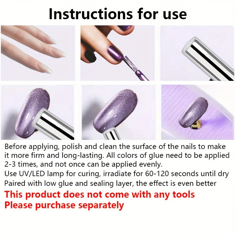 Unisex Sparkling Cat Eye Gel Nail Polish Reflective Brightening 10ml