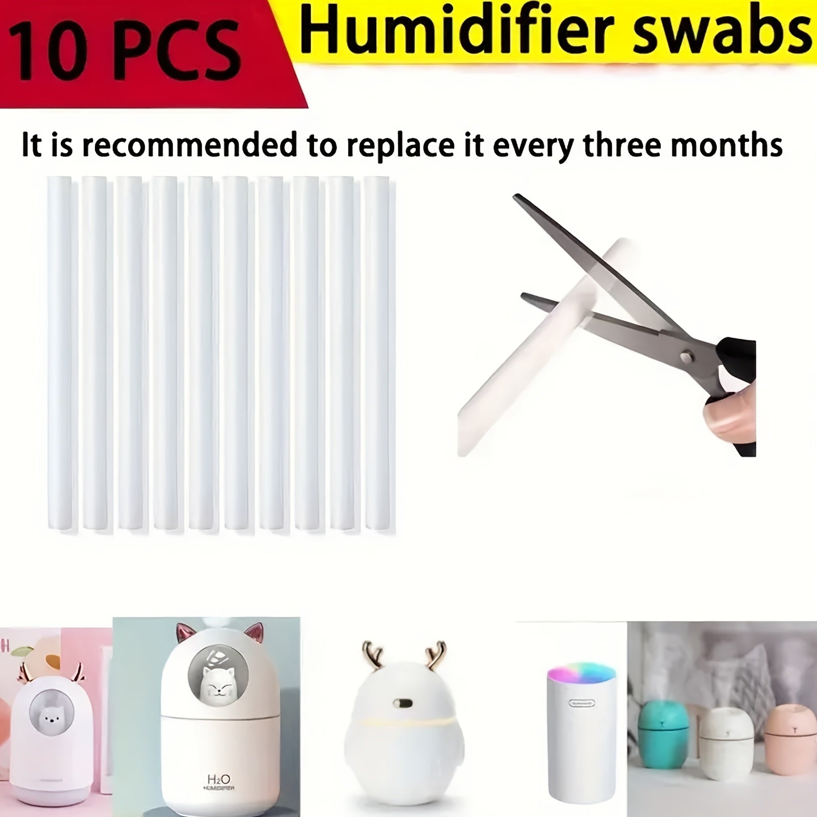 Humidifier Filter Replacements 3/5/10pcs Long-Lasting Reusable Sticks