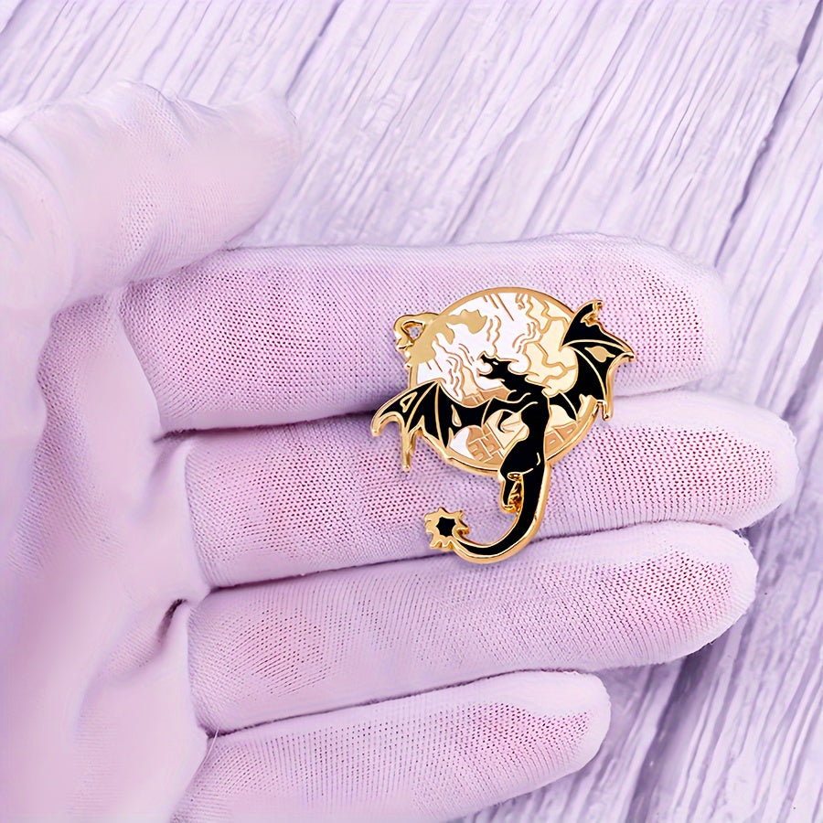 Enamel Pin Fourth Wing Dragon Design Cute Alloy Collar Pin for Jackets Bags Hats