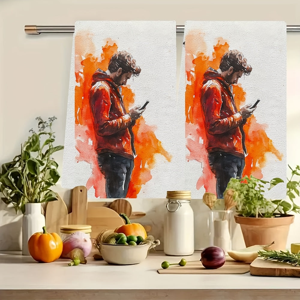 2 ta Qirg‘oq uslubidagi oshxona sochiqlari, zamonaviy polyester to‘qima matodan tayyorlangan, yuqori singdiruvchi va tozalash oson, o‘lchami 40.64x60.96 sm, bayram bezaklari uchun ideal - Mahsulot # 2KYSYS1217598