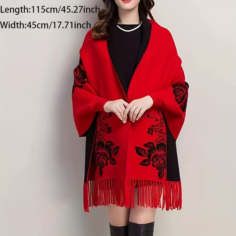 Women's Vintage Wool Shawl Coat for Autumn Winter Warm Stylish Cheongsam Alternative