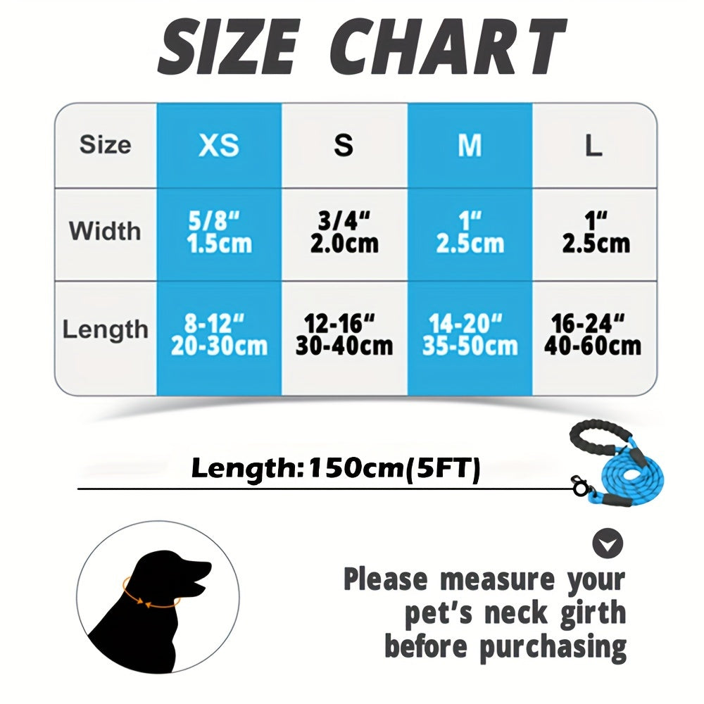 Set de correa reflectante para perros y collar de nylon ajustable para todos los tamaños