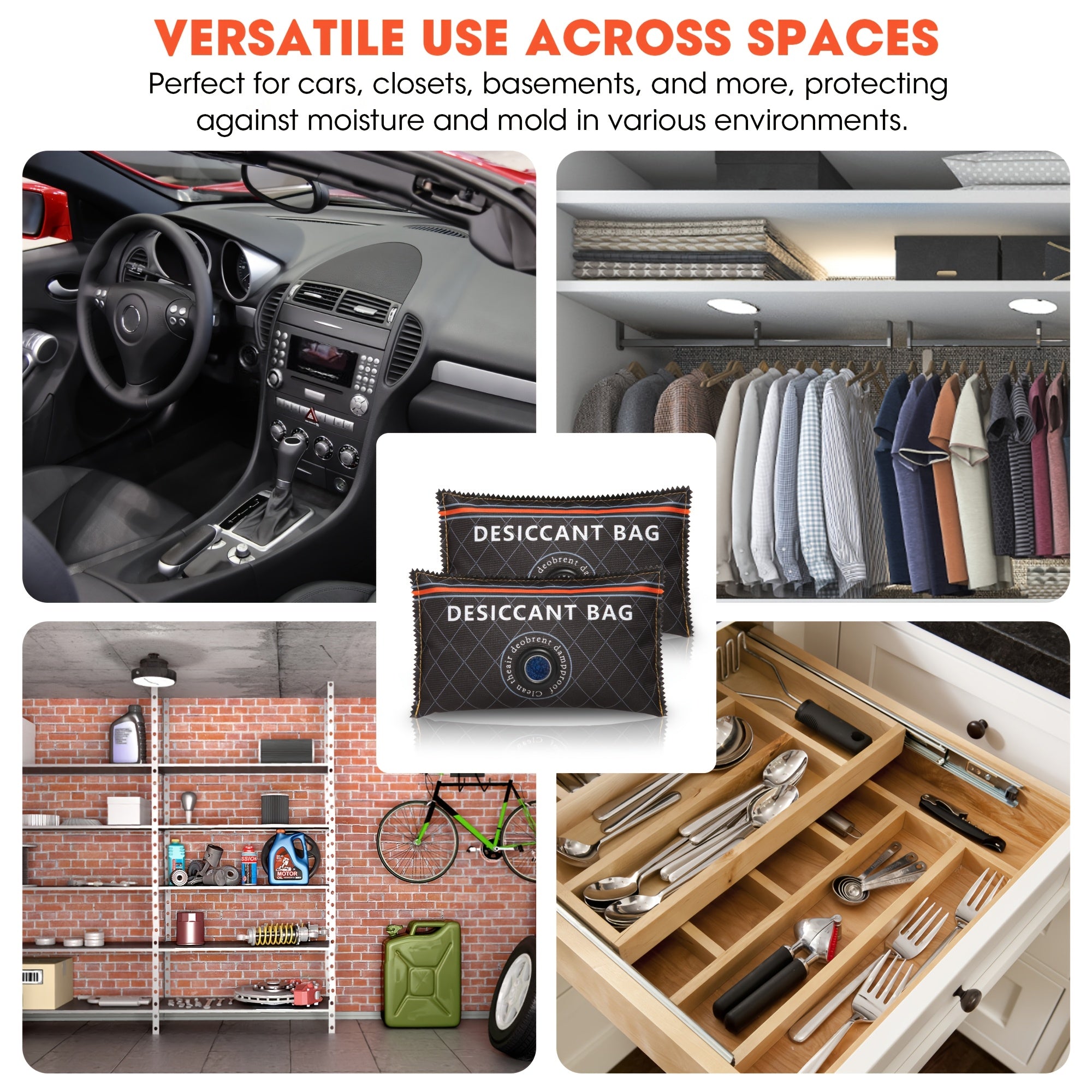 Household Reusable Color Changing Silicone Dehumidification Pack 399g Moisture Absorber