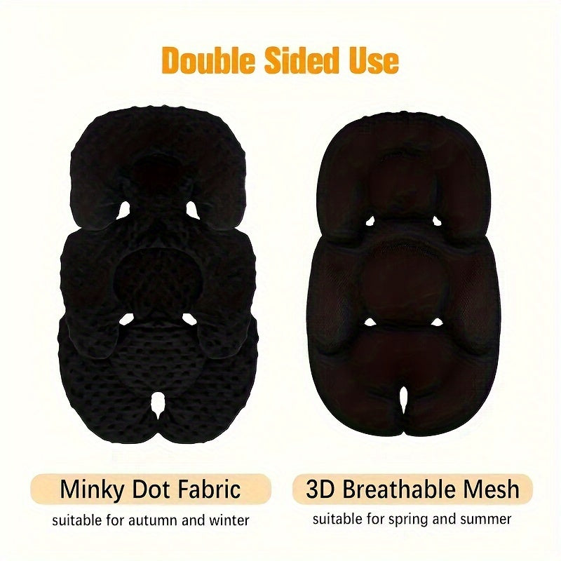 Bolalar aravachasi uchun yostiq, ikki tomonlama polyester, bosh va tana uchun qo'llab-quvvatlash, barcha mavsumlarga mos, 3 va 5 nuqtali kamar bilan mos keladi