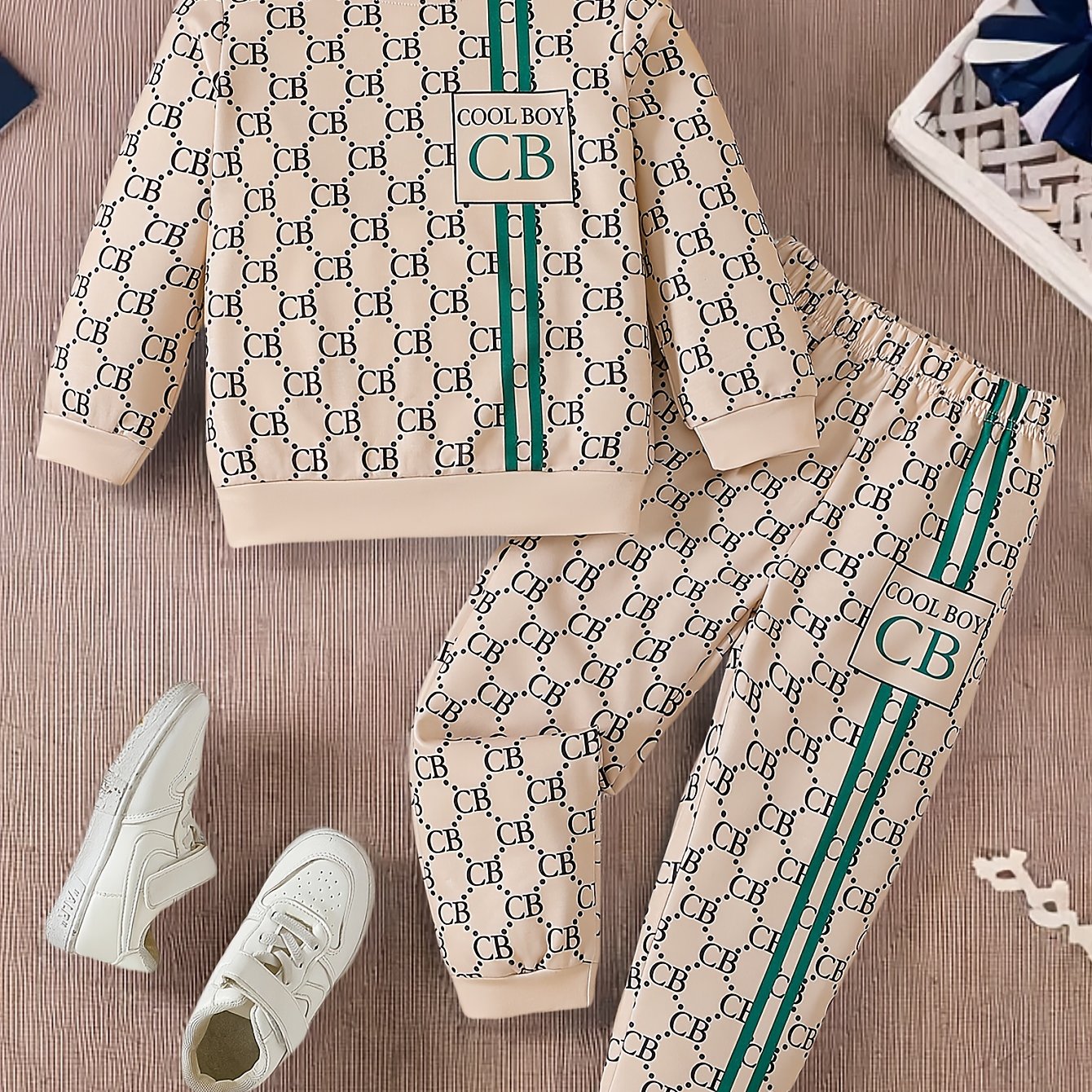 Boys' Long Sleeve Crew Neck T-Shirt and Pants Set Alphabet Pattern Knit Polyester Spandex Spring Fall