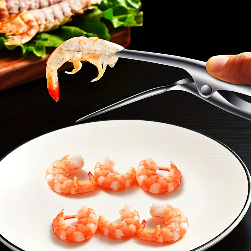 Stainless Steel Shrimp Deveiner Tool - Ergonomic Handle Seafood Prep