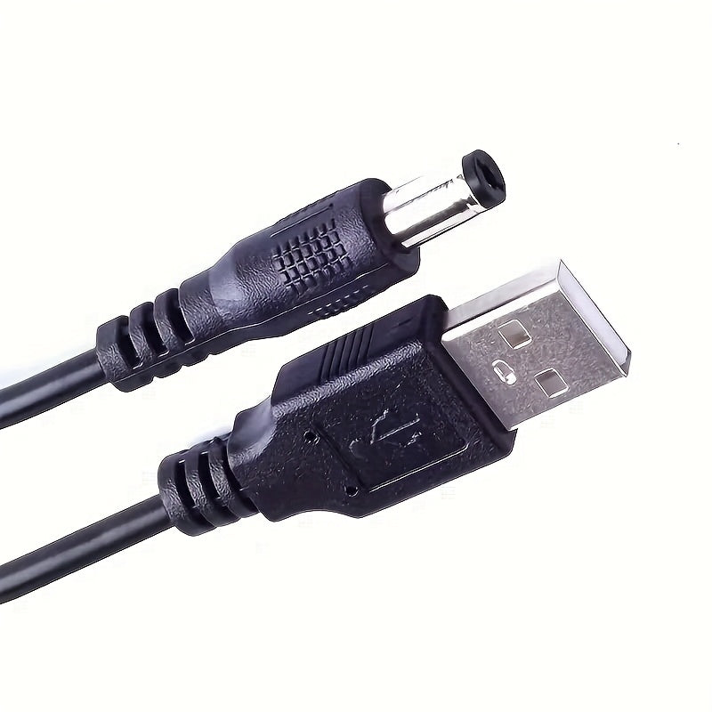 1.5m USB 2.0 Type-A to DC55X21 Fast Charging Cable Durable PVC Black