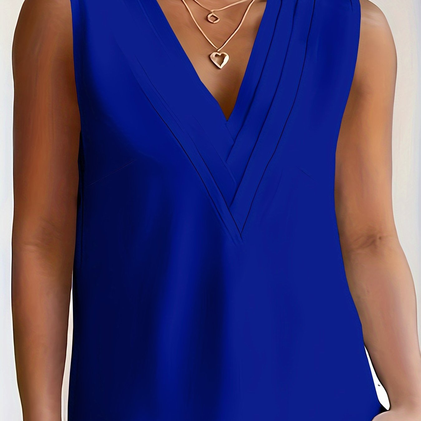 Women's V-Neck Tank Top Breathable Polyester Spandex Summer Solid Color