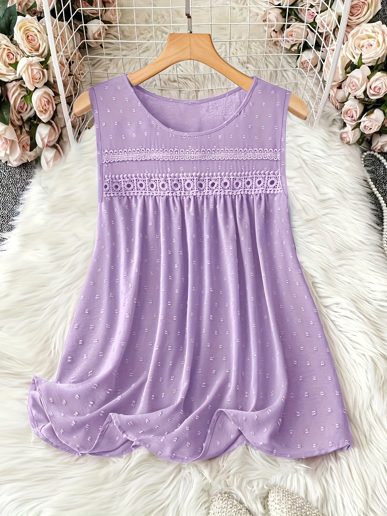 Топ без рукавов женский с кружевной отделкой больших размеров, темно-синий, дышащий, для всех сезонов