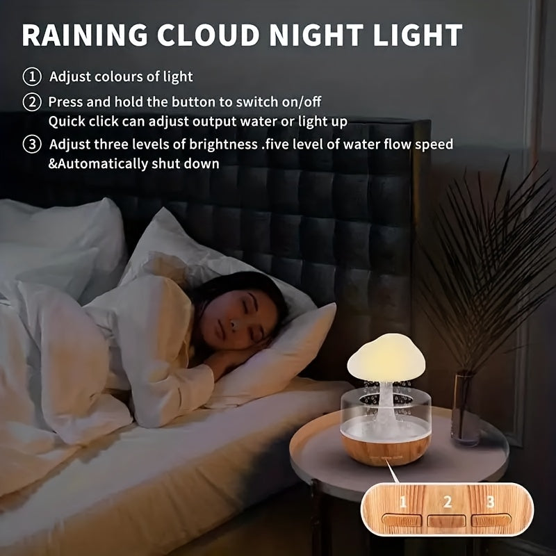 Humidifier Mushroom-Shaped Cloud USB Operated Nightlight Bedroom Office