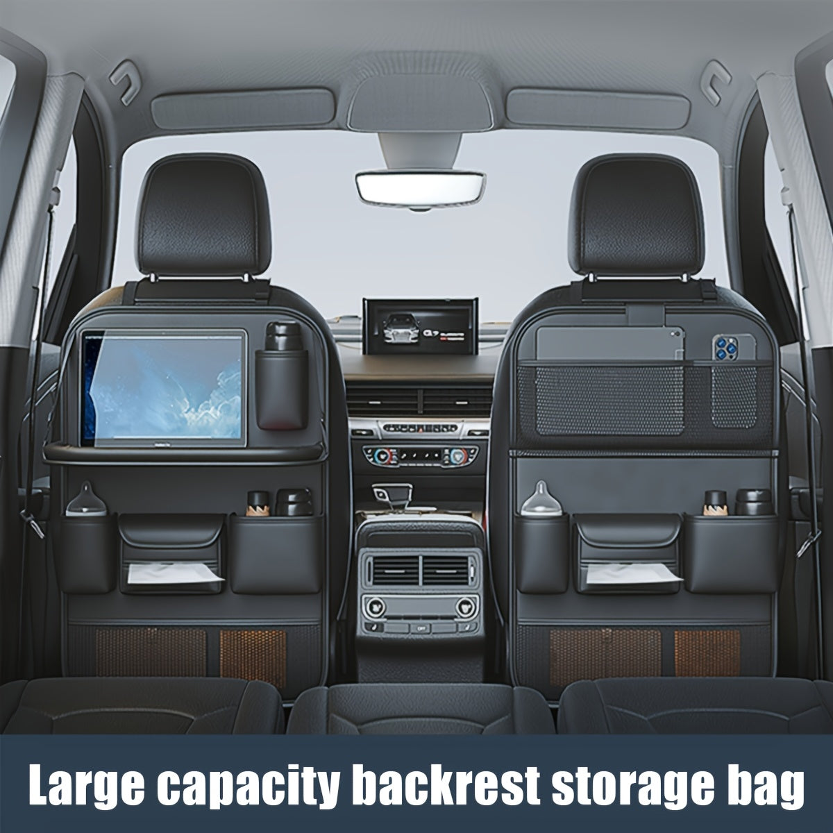 Bolsa de almacenamiento para asiento trasero del coche, plegable y multifuncional, organizador para coche