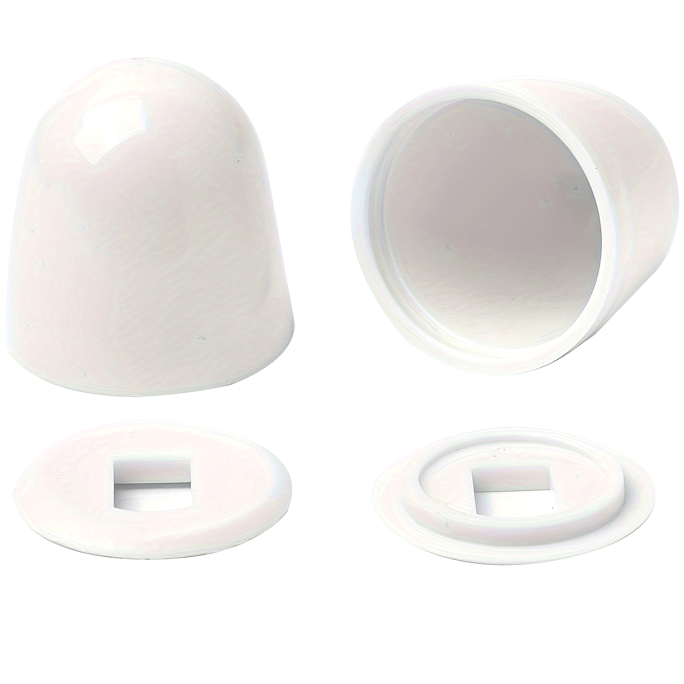 2-Piece White Toilet Bolt Caps Plastic Easy-Install Washers