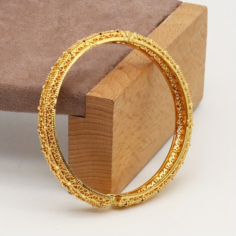 Ayollar uchun to'rtlik to'plam 24K oltin bilan qoplangan bangil bangle taqinchoqlari, O'rta Sharq va Afrika uslubidagi zargarlik buyumlari