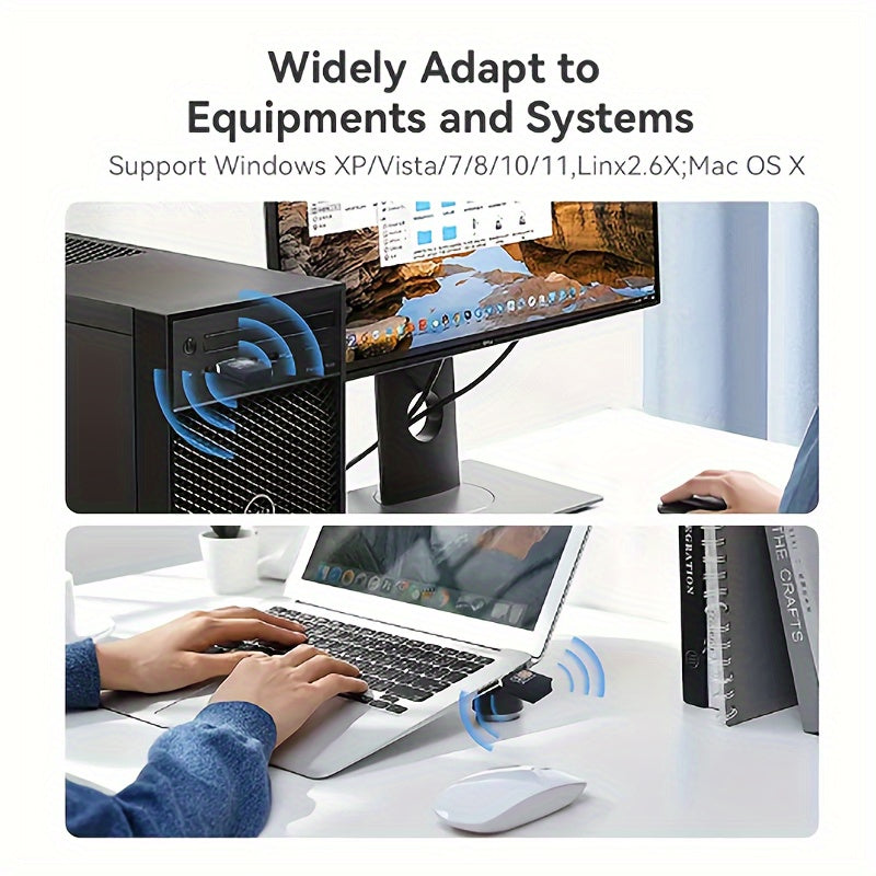 600Mbps Ikki bantli USB WiFi adapteri Windows 8 va Mac OS uchun