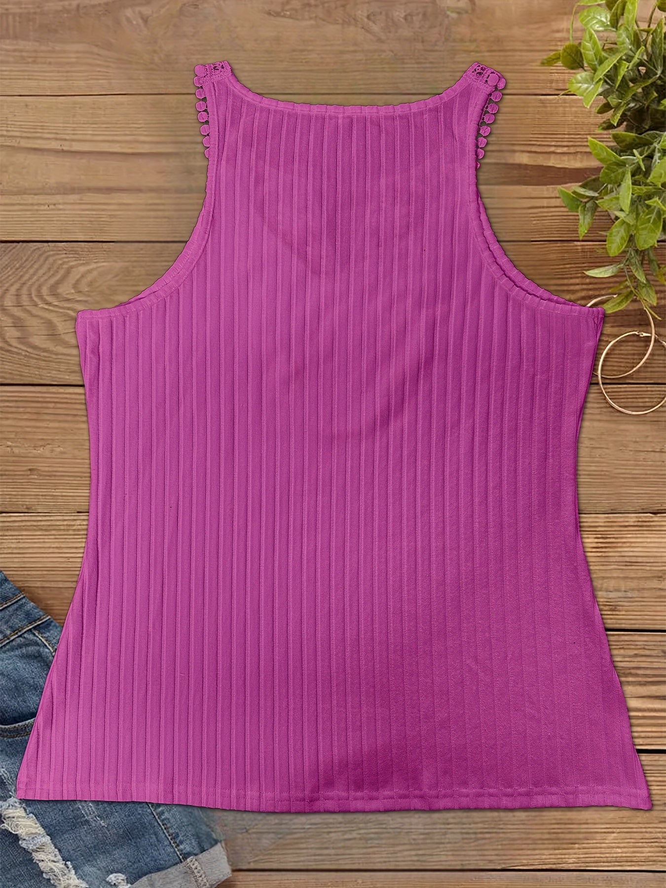 Женский топ без рукавов с кружевной отделкой и V-образным вырезом, размер плюс, темно-синий, повседневный