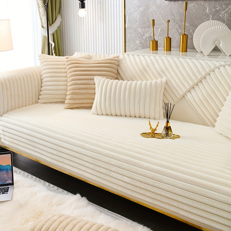 Мягкая накидка на диван, моющаяся в машине, с нескользящим покрытием из кроличьего меха для гостиной, спальни, офиса