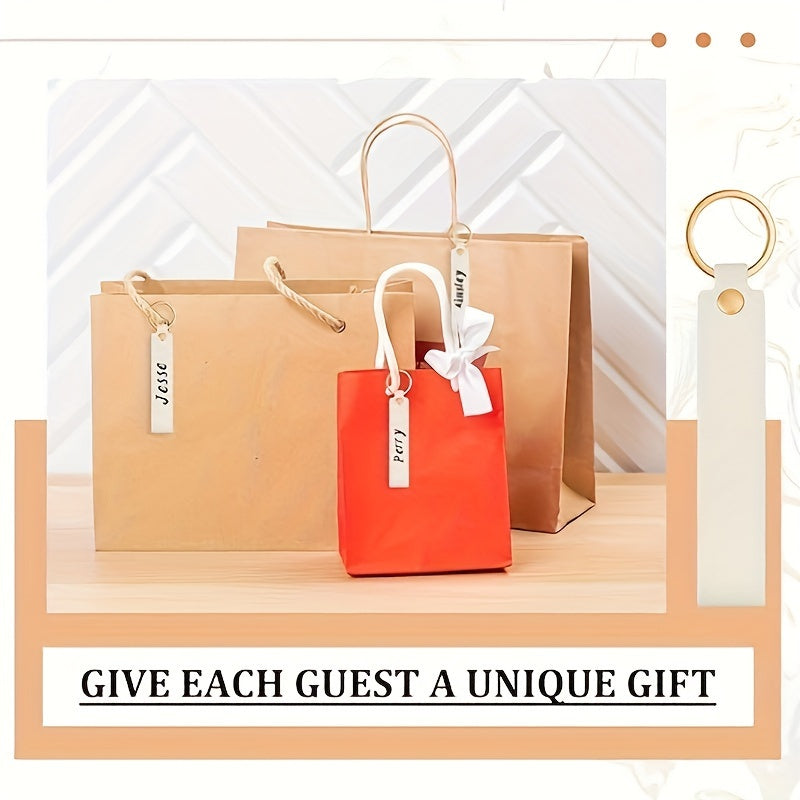 Set of 50 Leather Keychains for Personalization DIY Crafting Kit for Women