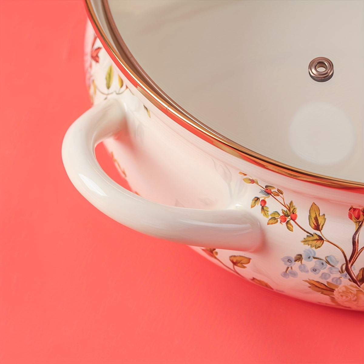 Enamel Cooking Pot 25.91cm for Soup Stew Seafood Non-Stick Kitchen Use