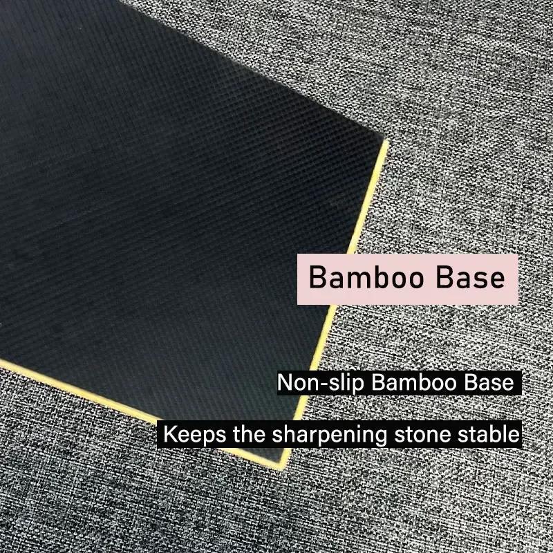 Kitchen Knife Sharpener Dual-Grit Stone Non-Slip Handle