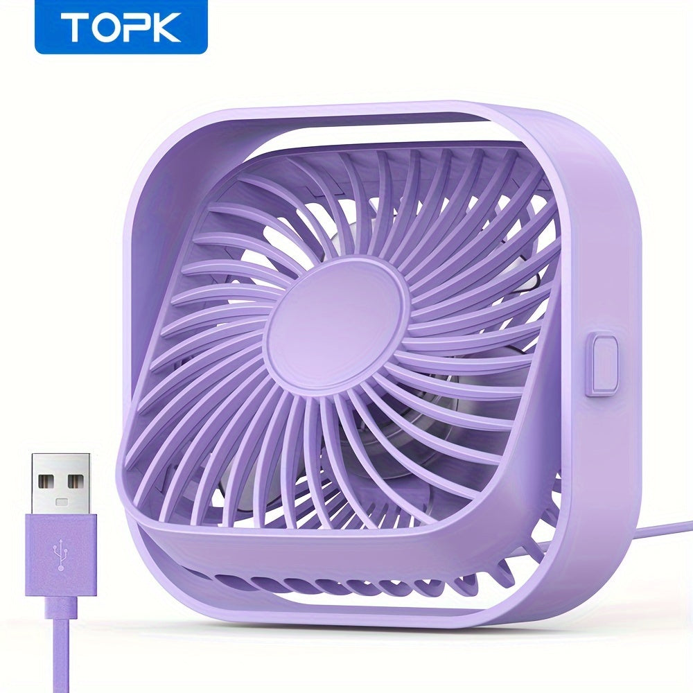 Mini USB Desk Fan Personal Portable Quiet Brushless Motor 4ft Cable