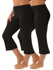 Women's Flare Pants Three-Quarter Waist Yoga Running Summer Pack