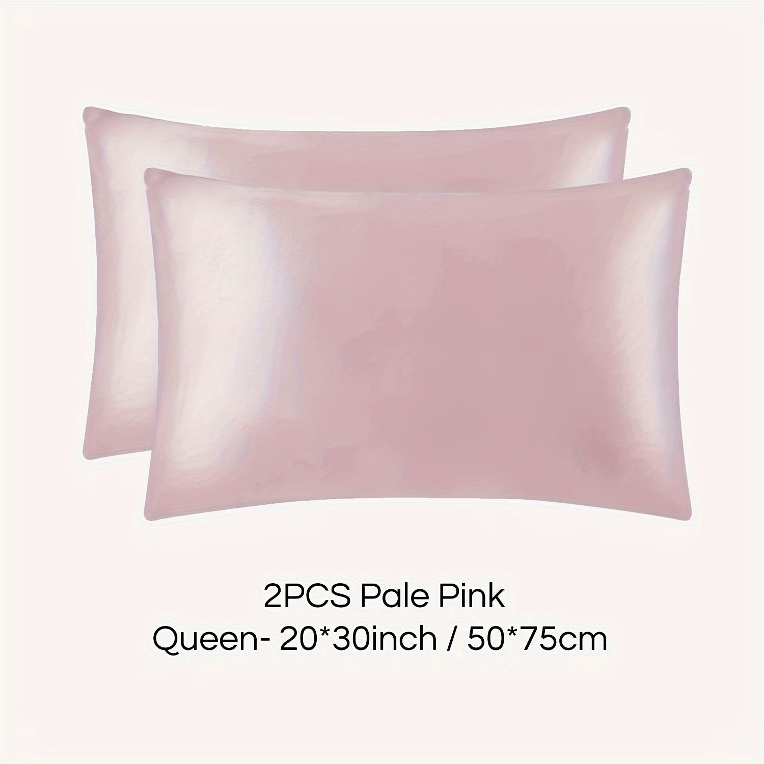 Set of 2 Mulberry Silk Pillowcases Hypoallergenic Satin Weave Solid Color Invisible Zipper Machine Washable Skin Hair Care