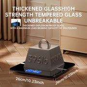 Báscula de peso con pantalla LCD grande, alimentada por batería, máximo 396.8lb 180kg, peso corporal preciso, 26x26cm, uso en baño