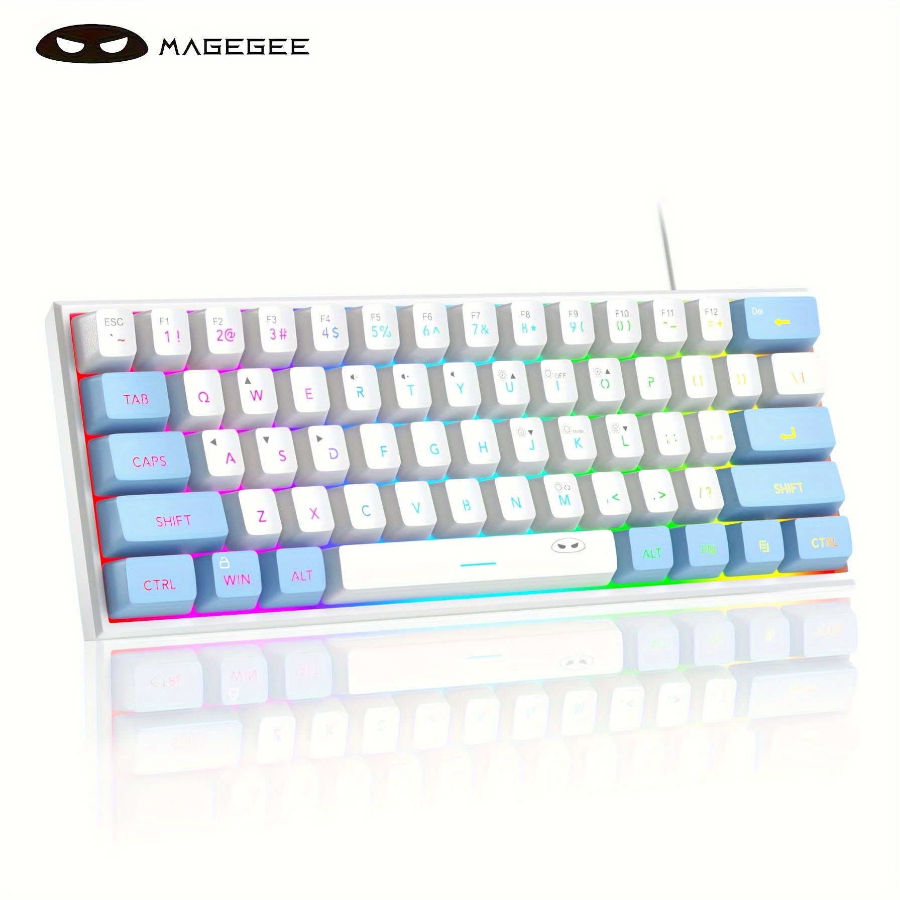 Mini 60% RGB Backlit Mechanical Gaming Keyboard for Windows Mac Laptops
