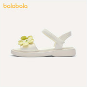 Girls Summer Floral Beaded Sandals with Soft Sole and Hook and Loop Closure
