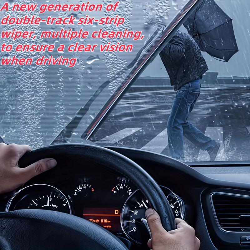 Универсальная черная покрытая щетка стеклоочистителя с двойной направляющей, 6 полос, ультра-тихая, долговечная