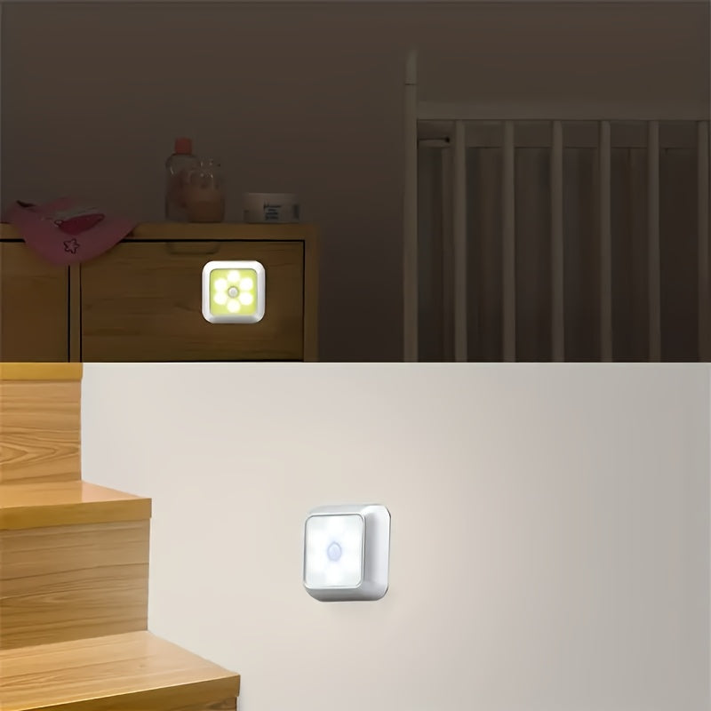 6LED Motion Sensor Night Light for Indoor Bedroom and Staircase Lighting